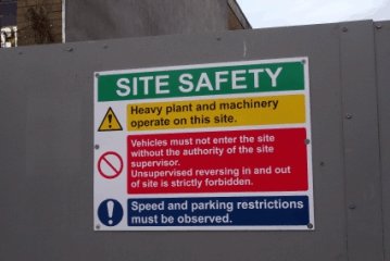Site Safety sign on wall
